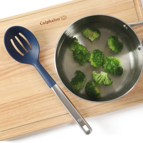 Calphalon Prime Stainless Steel Slotted Kitchen Spoon/Skimmer W/Navy Blue Silicone Head - Image 8